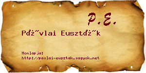 Pávlai Euszták névjegykártya